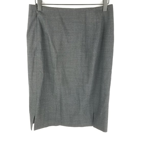 Akris Punto Gray Wool Pencil Skirt Size 6 - Picture 2 of 5